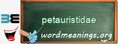WordMeaning blackboard for petauristidae